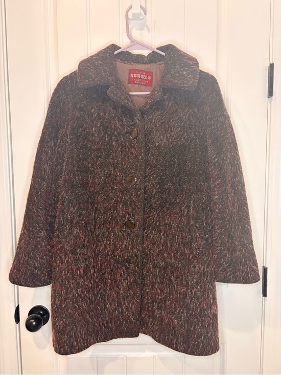 Source Unknown Jackets & Blazers - Brown Multi Textured Button-Front Pea Coat